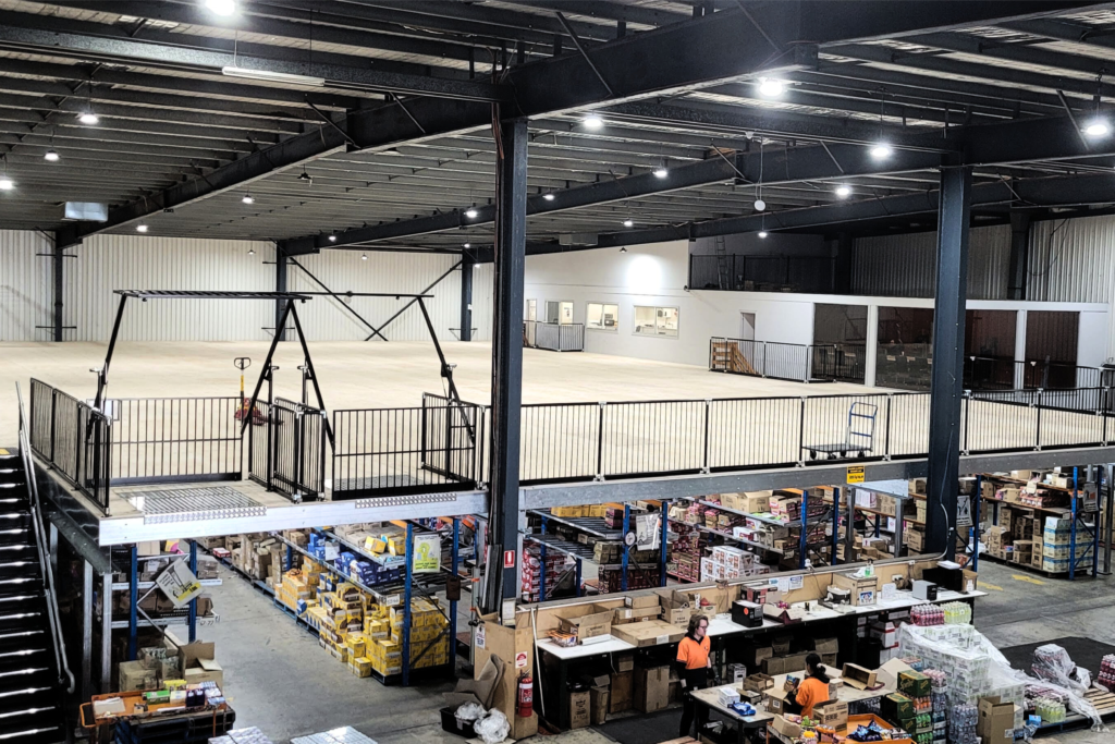 Mezzanine floor construction for Accredited Distributors by Heighton